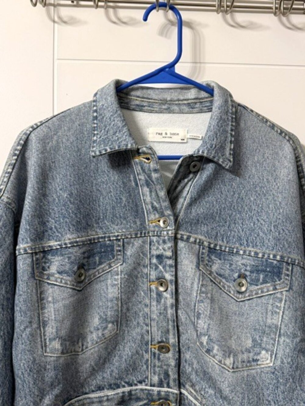 Rag and Bone Miramar Cropped Denim Print Jacket Size Medium - Picture 3 of 16